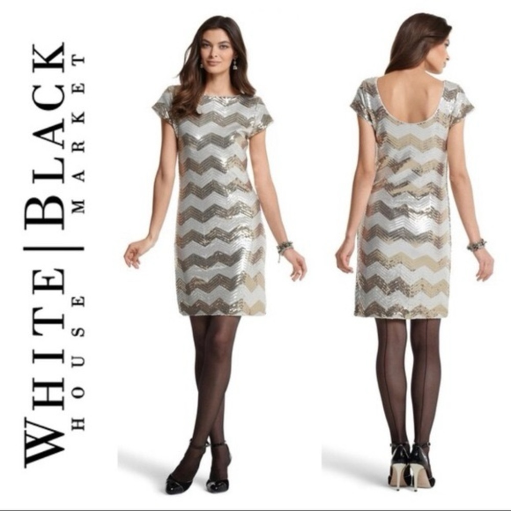 White House Black Market Sequin Dress Size L